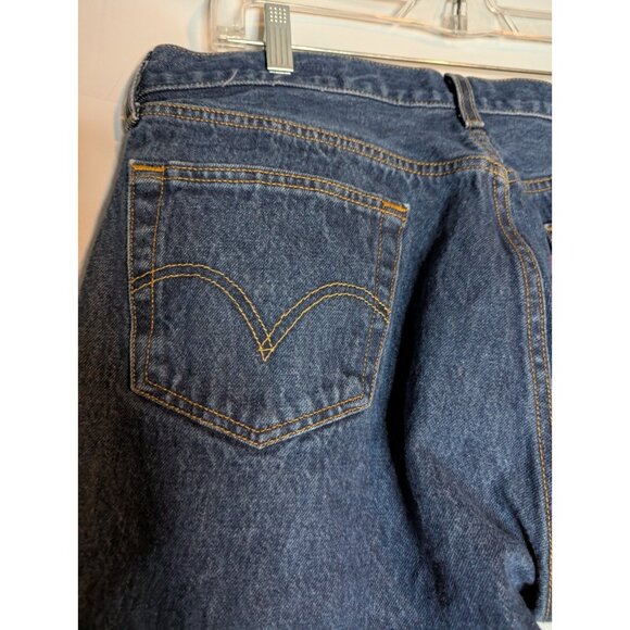VTG Levis 501 38x32 Rare Blank Red Tab Trademark “R” Dark /Med Wash Blue Jeans - Picture 11 of 12